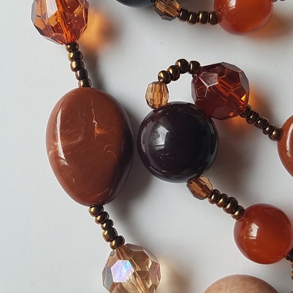 Vintage Bronze Beaded Necklace - Picture 2 of 3